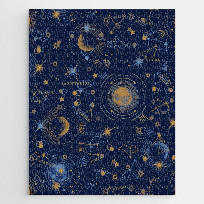 Dark blue zodiac abstract YB Jigsaw Puzzle Gallery Image 1