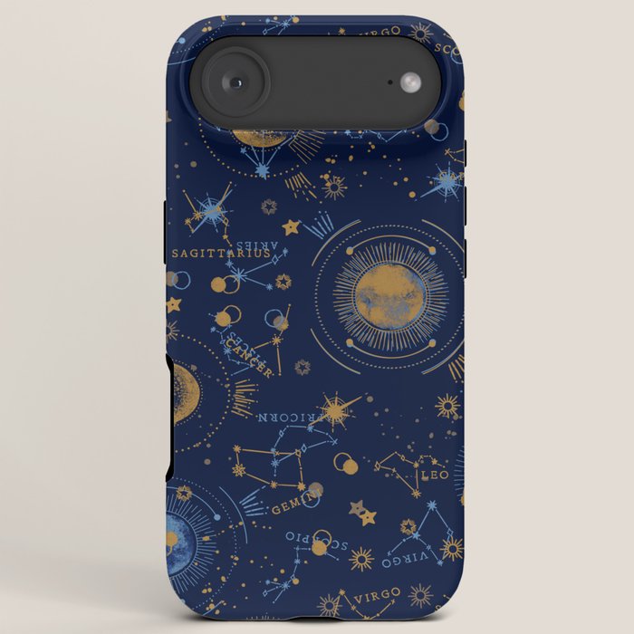 Dark blue zodiac abstract YB iPhone Case Gallery Image 6