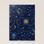 Dark blue zodiac abstract YB Stationery Card Gallery Image 2