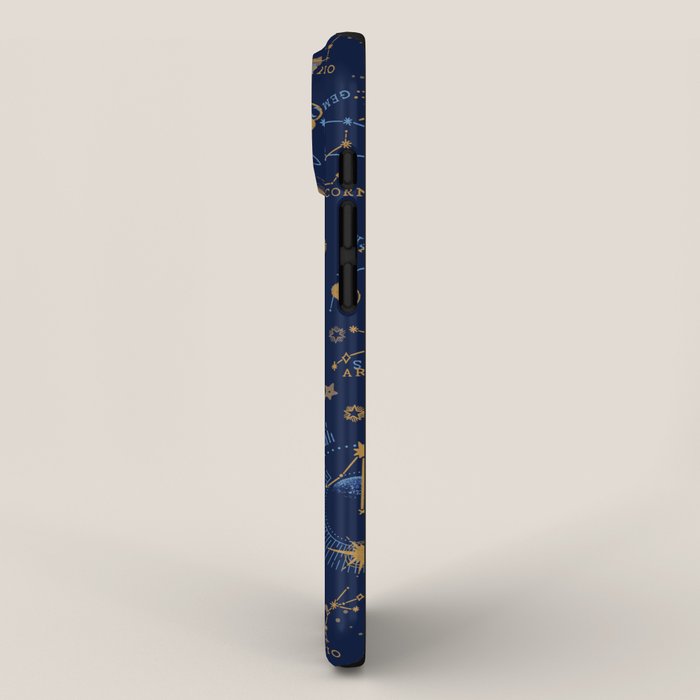 Dark blue zodiac abstract YB iPhone Case Gallery Image 2