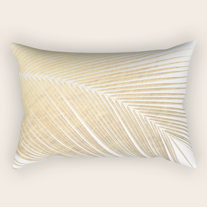 Palm leaf - gold Rectangular Pillow Gallery Image 1