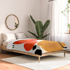 Fun Abstract Minimalist Mid Century Modern Yellow Ochre Orange Organic Shapes & Patterns Comforter Gallery Image 2