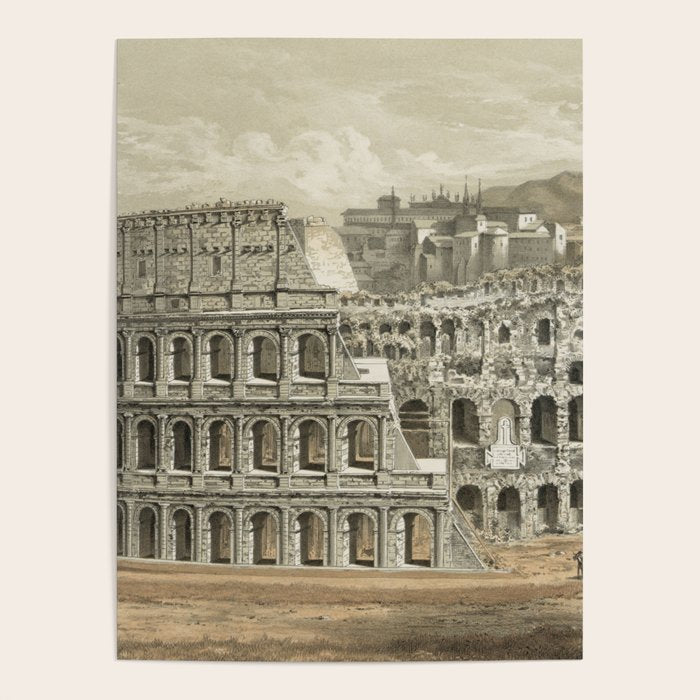 Vintage Illustration of The Roman Colosseum (1872) Poster Gallery Image 1