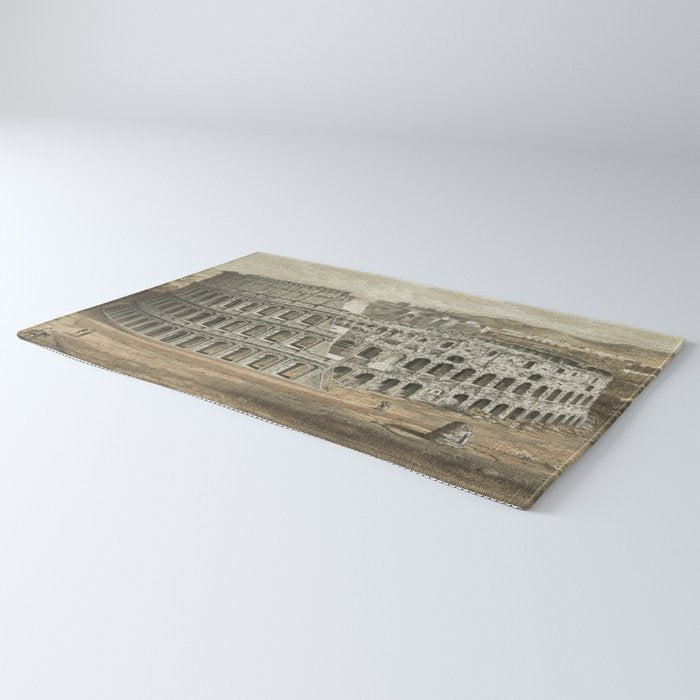 Vintage Illustration of The Roman Colosseum (1872) Rug Gallery Image 3