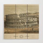 Vintage Illustration of The Roman Colosseum (1872) Wood Wall Art Gallery Image 1