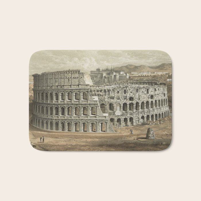 Vintage Illustration of The Roman Colosseum (1872) Bath Mat Gallery Image 1