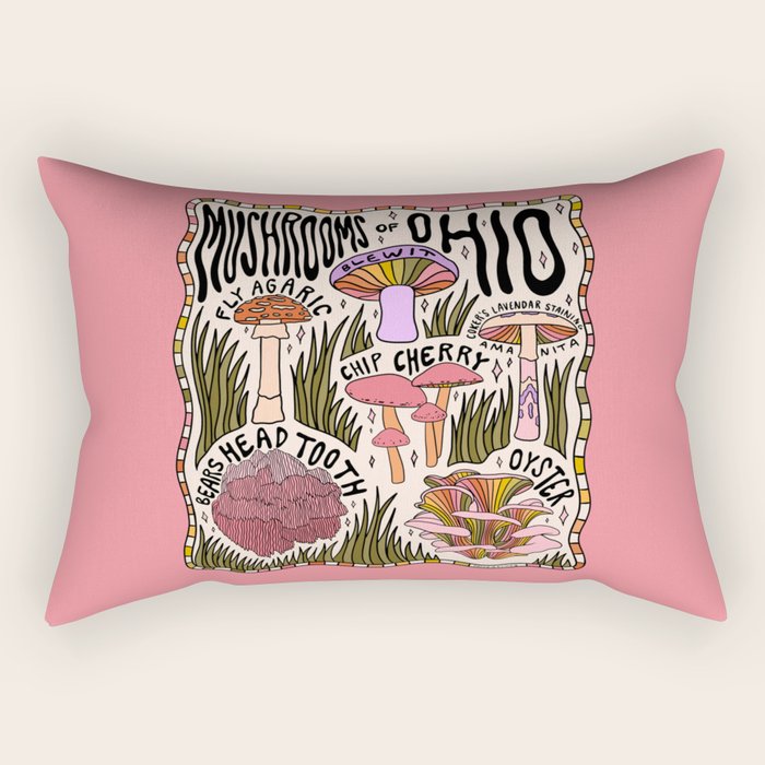 Mushrooms of Ohio Rectangular Pillow Gallery Image 2