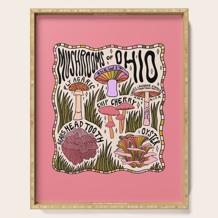 Mushrooms of Ohio Serving Tray Gallery Image 1