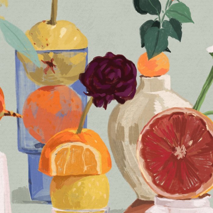 Still Life with Citrus and Flowers Coffee Mug Gallery Image 2