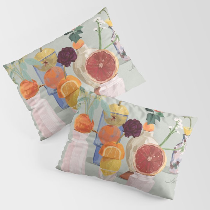 Still Life with Citrus and Flowers Pillow Sham Gallery Image 3
