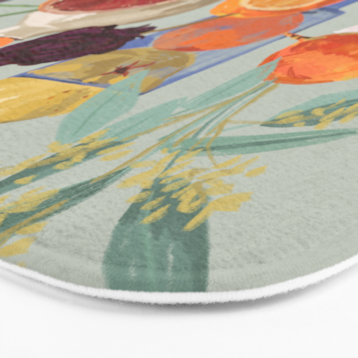 Still Life with Citrus and Flowers Bath Mat Gallery Image 3