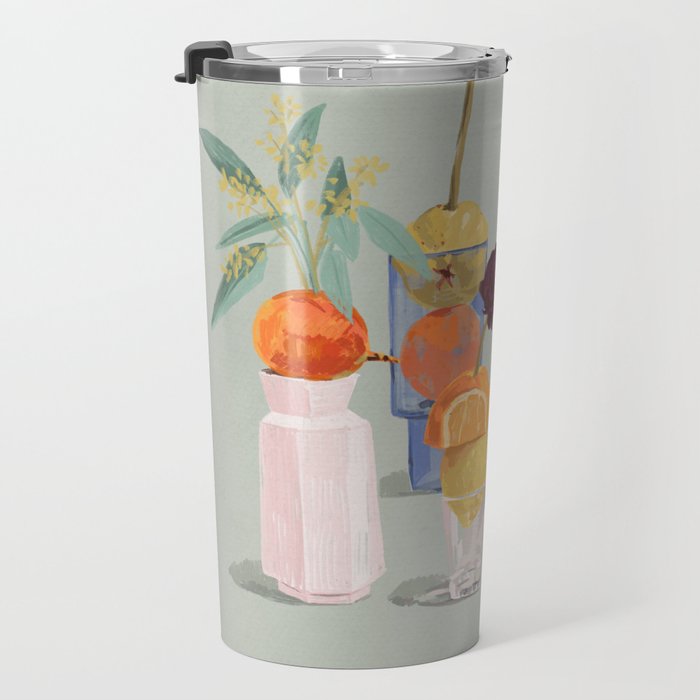 Still Life with Citrus and Flowers Travel Mug Gallery Image 3