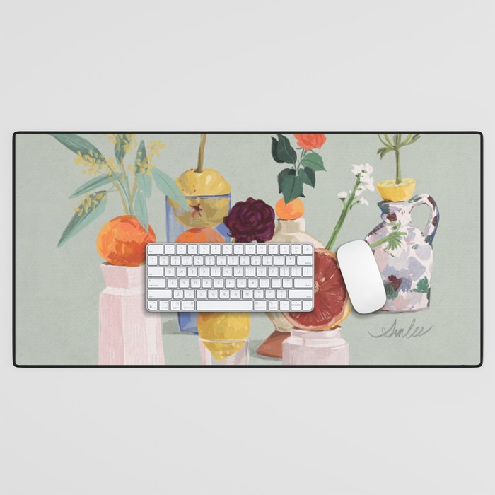 Still Life with Citrus and Flowers Desk Mat Gallery Image 1