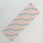 Daisy checkered pattern - Lilac and turquoise  Yoga Mat Gallery Image 1