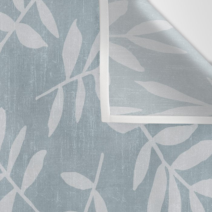 Simple Scandinavian Ditsy Leaf Pattern Blue Grey Wall Tapestry Gallery Image 3