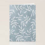 Simple Scandinavian Ditsy Leaf Pattern Blue Grey Stationery Card Gallery Image 2