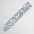 Simple Scandinavian Ditsy Leaf Pattern Blue Grey Table Runner Gallery Image 3