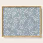 Simple Scandinavian Ditsy Leaf Pattern Blue Grey Serving Tray Gallery Image 1