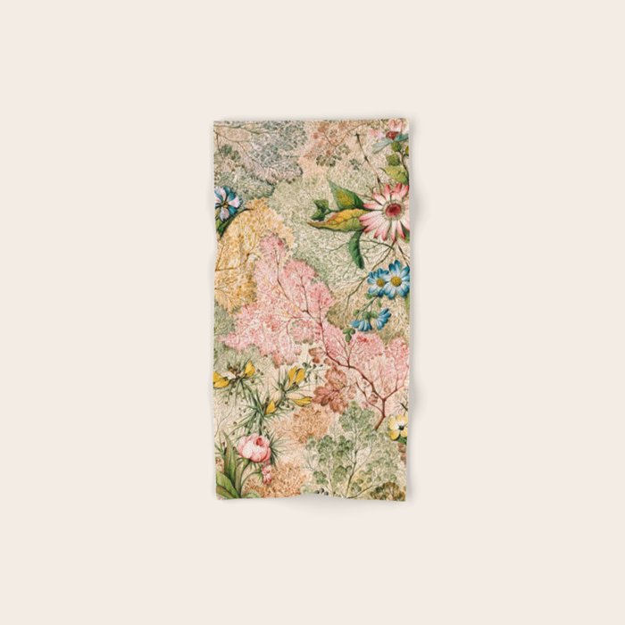 Romantic Marble End Paper Floral 1788 William Kilburn Bath Towel Gallery Image 1