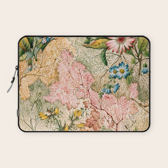 Romantic Marble End Paper Floral 1788 William Kilburn Laptop Sleeve Gallery Image 1