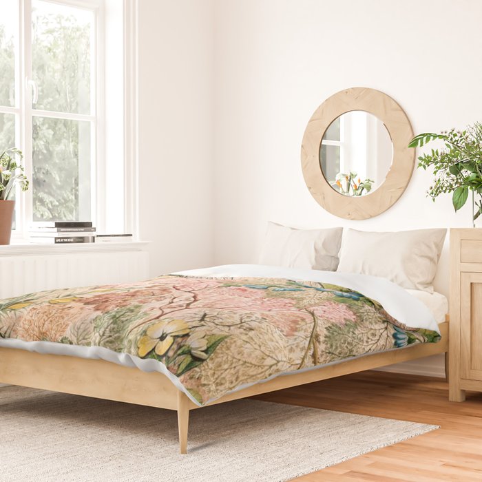 Romantic Marble End Paper Floral 1788 William Kilburn Duvet Cover Gallery Image 2