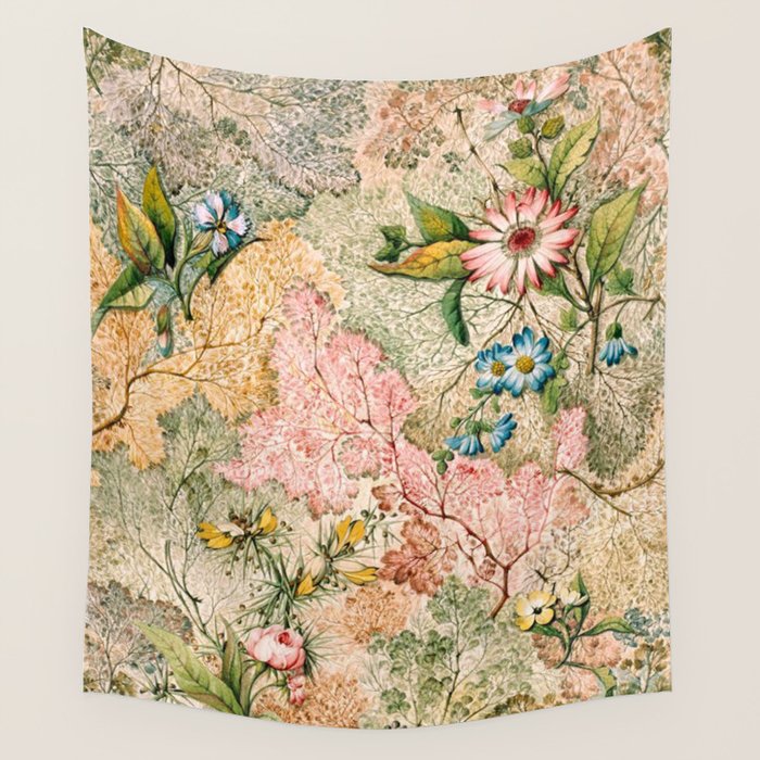 Romantic Marble End Paper Floral 1788 William Kilburn Wall Tapestry Gallery Image 1