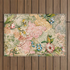 Romantic Marble End Paper Floral 1788 William Kilburn Outdoor Rug Gallery Image 1