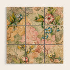 Romantic Marble End Paper Floral 1788 William Kilburn Wood Wall Art Gallery Image 1