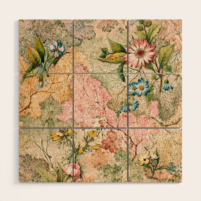 Romantic Marble End Paper Floral 1788 William Kilburn Wood Wall Art Gallery Image 1