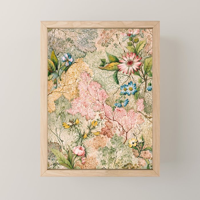 Romantic Marble End Paper Floral 1788 William Kilburn Mini Art Print Gallery Image 1