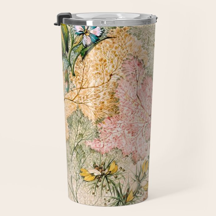 Romantic Marble End Paper Floral 1788 William Kilburn Travel Mug Gallery Image 3