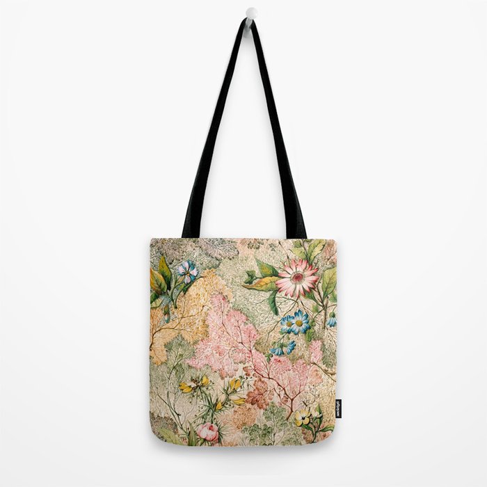 Romantic Marble End Paper Floral 1788 William Kilburn Tote Bag Gallery Image 2