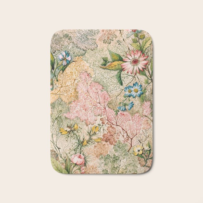 Romantic Marble End Paper Floral 1788 William Kilburn Bath Mat Gallery Image 1