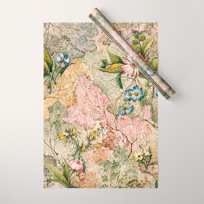 Romantic Marble End Paper Floral 1788 William Kilburn Wrapping Paper Gallery Image 1