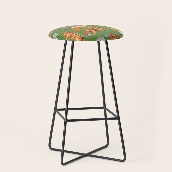 Chipmunks friends - green Stool Gallery Image 1