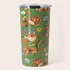 Chipmunks friends - green Travel Mug Gallery Image 1