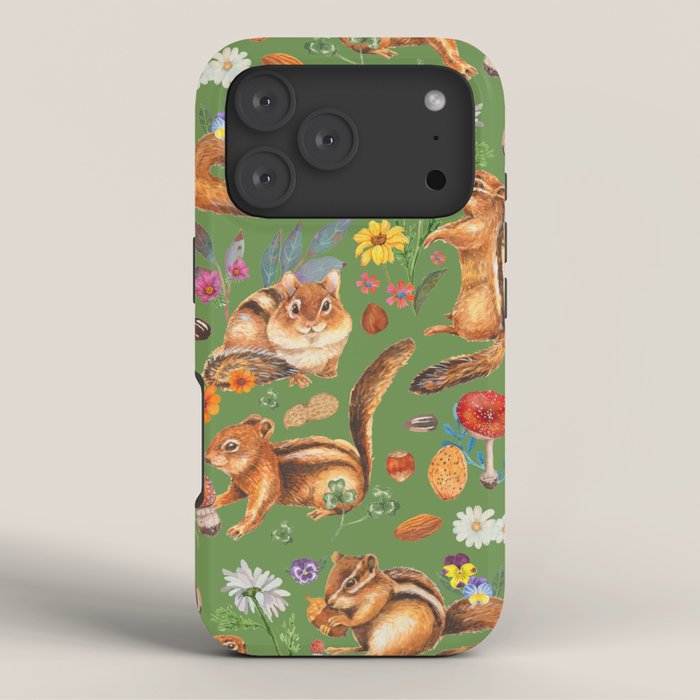 Chipmunks friends - green iPhone Case Gallery Image 3