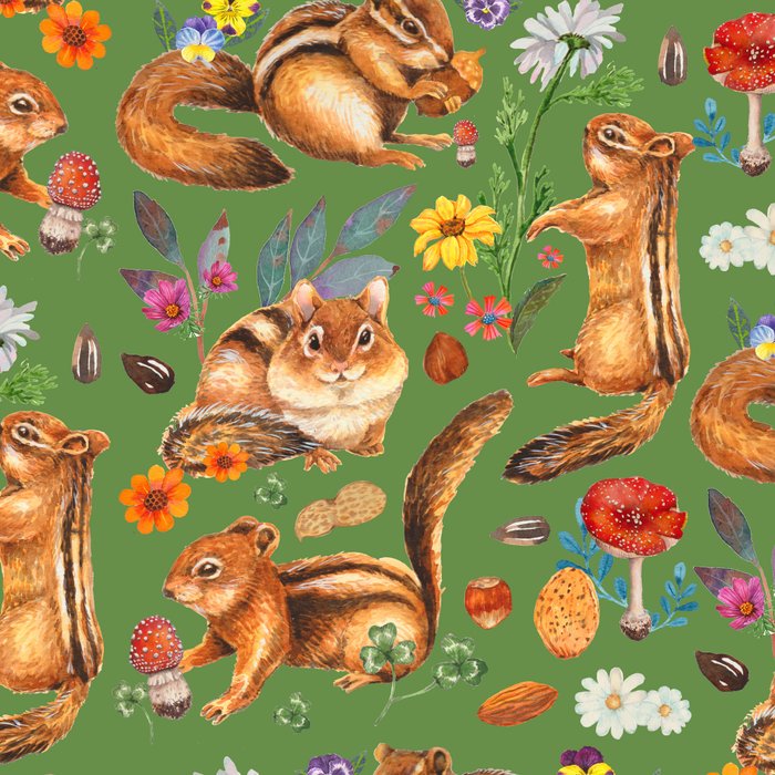 Chipmunks friends - green Coffee Mug Gallery Image 2