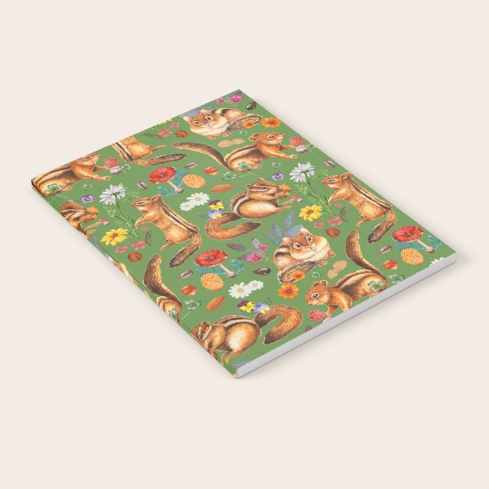 Chipmunks friends - green Notebook Gallery Image 1