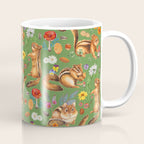 Chipmunks friends - green Coffee Mug Gallery Image 1
