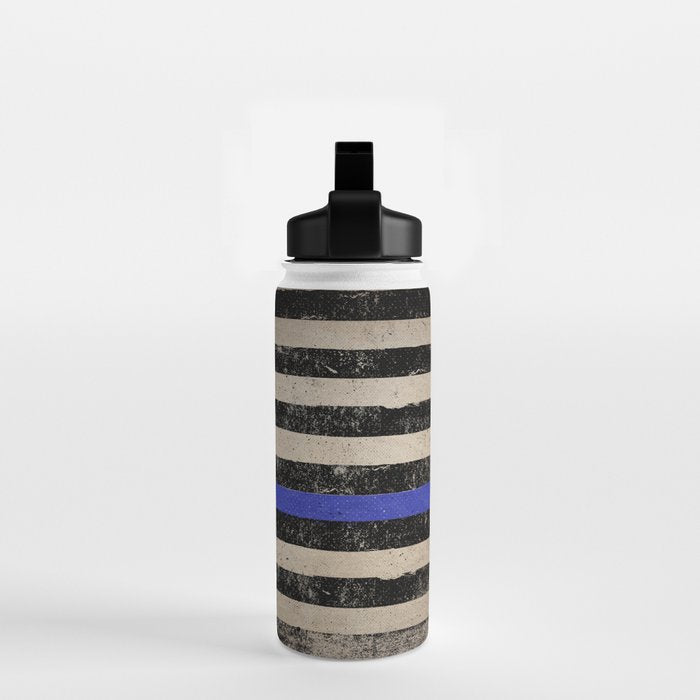Thin Blue Line Police Flag First Responder USA Hero Water Bottle Gallery Image 2