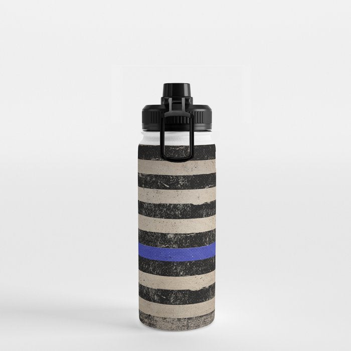 Thin Blue Line Police Flag First Responder USA Hero Water Bottle Gallery Image 2