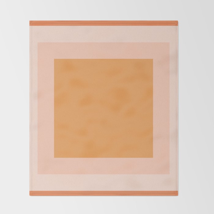 Soft Orange and Blush Squares Minimalist Color Block Solid Stripe Geometric Pattern  Throw Blanket Gallery Image 2
