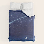 Falling star, shooting star, sailboat ocean waves blue sea Duvet Cover Gallery Image 6