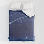 Falling star, shooting star, sailboat ocean waves blue sea Comforter Gallery Image 6