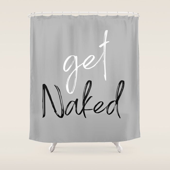 Get Naked Bathroom Decor Prints Shower Curtain Gallery Image 1