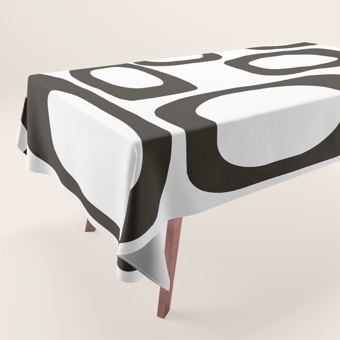Mid Century Modern Shapes Black And White #society6 #buyart Tablecloth Gallery Image 1