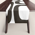 Mid Century Modern Shapes Black And White #society6 #buyart Table Runner Gallery Image 1