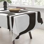 Mid Century Modern Shapes Black And White #society6 #buyart Tablecloth Gallery Image 3
