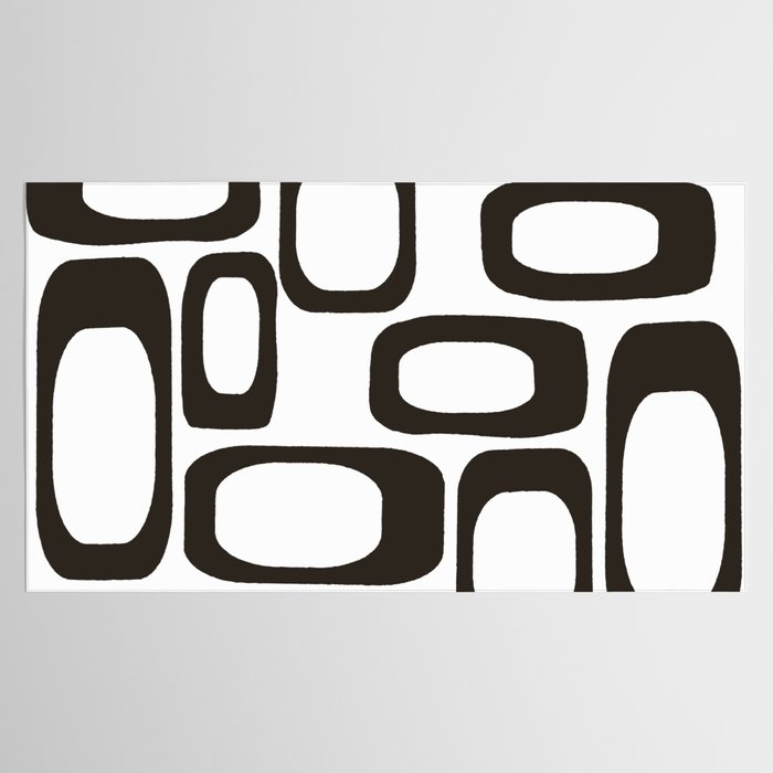 Mid Century Modern Shapes Black And White #society6 #buyart Tablecloth Gallery Image 2